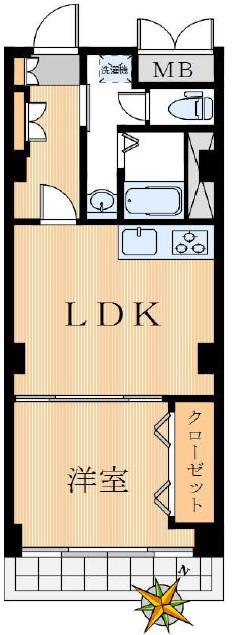 秀和弥生町レジデンス(1LDK/3階)の間取り写真