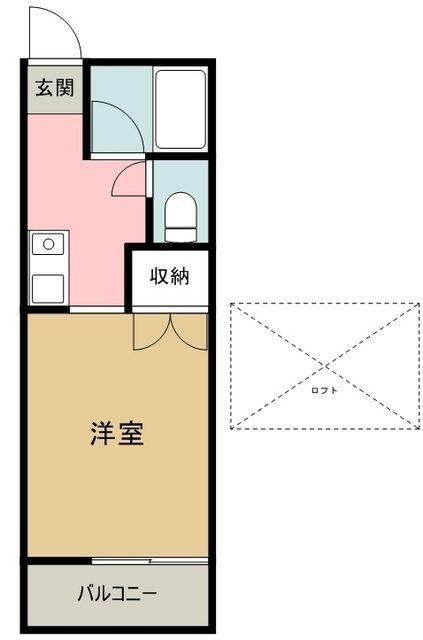 クレセントハイツ本町2PART2(ワンルーム/2階)の間取り写真