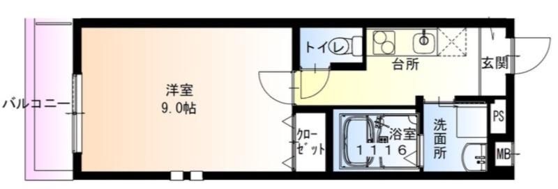 フジパレス湊駅南(1K/1階)の間取り写真