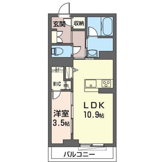 JR高崎線 高崎駅(JR) 徒歩20分 3階建 築4年(1LDK/3階)の間取り写真