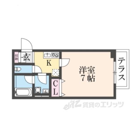 INOVE寝屋川大利元町(1K/1階)の間取り写真