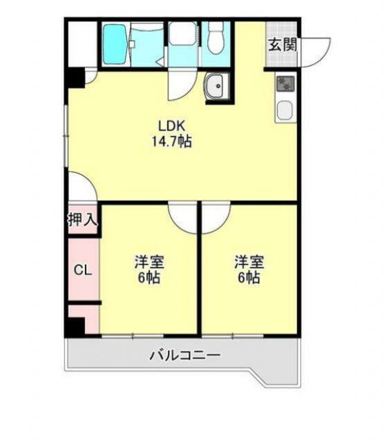 アーバンコート庄内弐番館(2LDK/3階)の間取り写真
