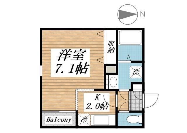 リブレア 春の町(1K/1階)の間取り写真