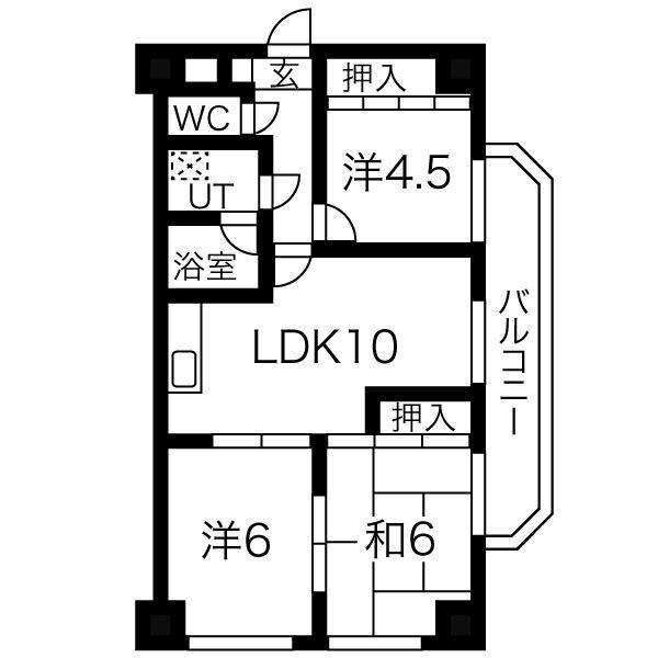 メゾン・ド・エクセル常滑西館(3LDK/1階)の間取り写真