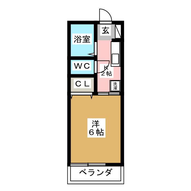 YHハイツ(1K/1階)の間取り写真