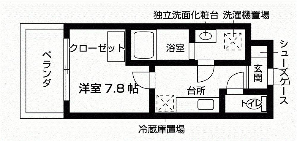 アルマティック薬院(1K/5階)の間取り写真