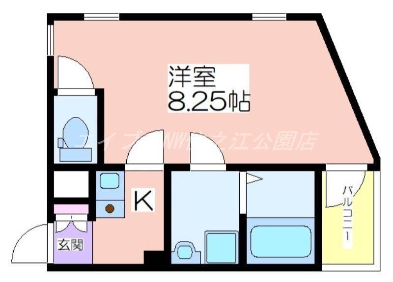 レディエント安立(1K/2階)の間取り写真