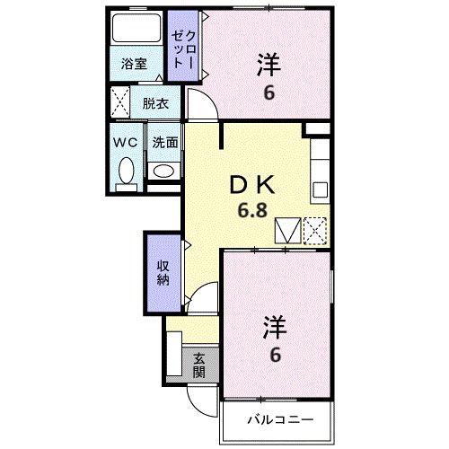 サニーライフ(2DK/1階)の間取り写真