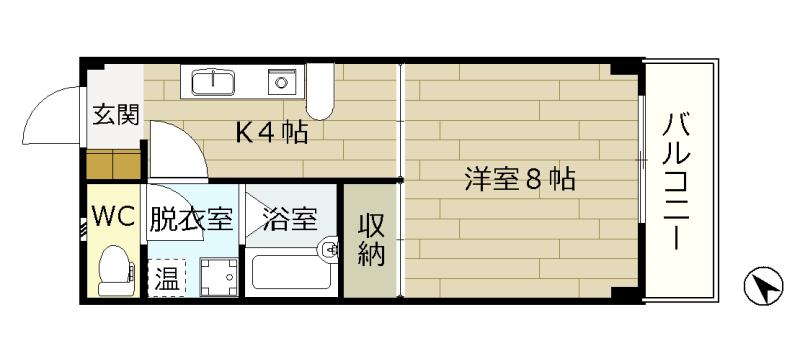 リバ-ストリート(1K/1階)の間取り写真