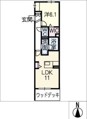 ソーテル黒川(1LDK/1階)の間取り写真
