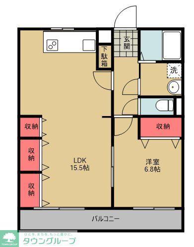 エーデルビレッジA棟(1LDK/1階)の間取り写真