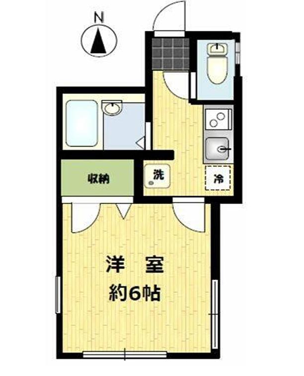サンライズ中目黒(1K/2階)の間取り写真