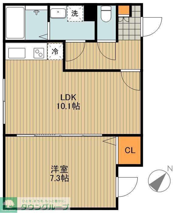 文京区白山3丁目PJ(1LDK/2階)の間取り写真
