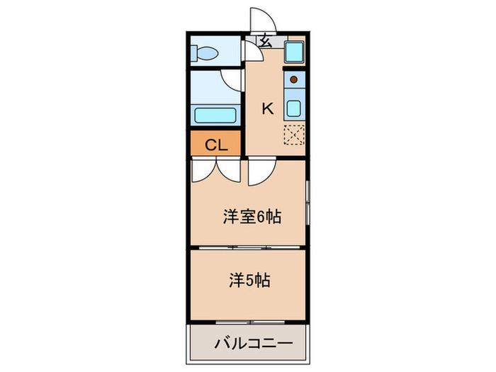 アルファ台原(2K/3階)の間取り写真