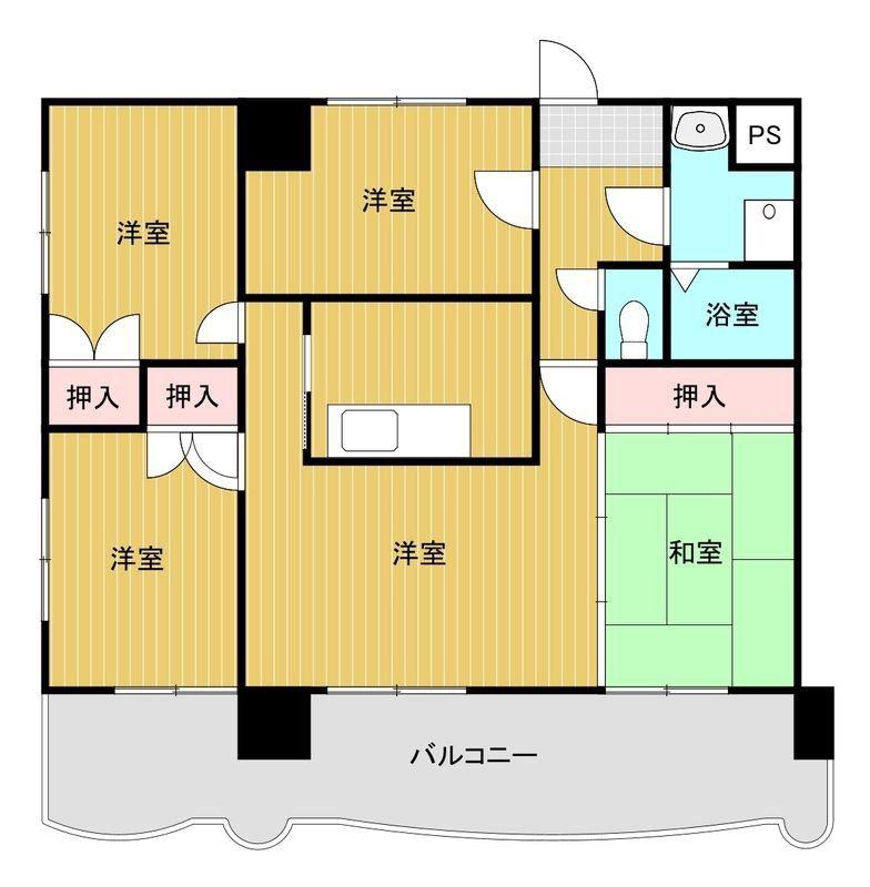 ニューエバーグリーン小倉(4LDK/4階)の間取り写真