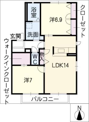 パストラーレ.TOM(2LDK/1階)の間取り写真