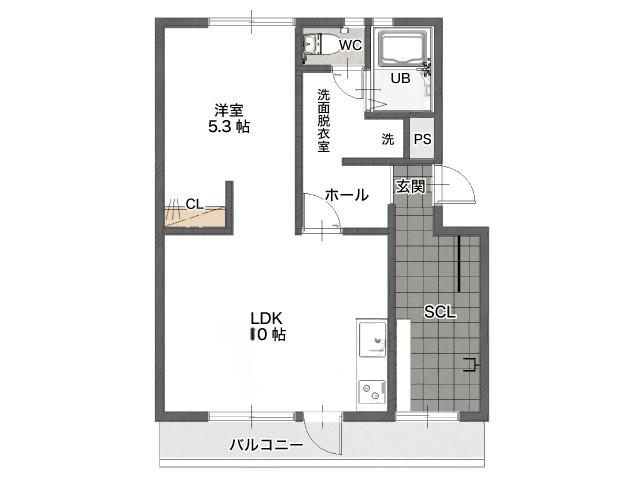 サンフラワーコーポ(1SLDK/1階)の間取り写真