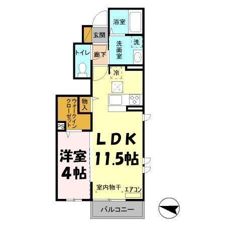 K.エスポワール(1LDK/1階)の間取り写真