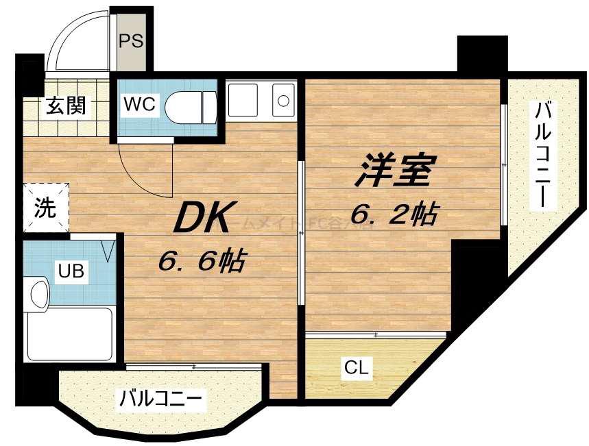 ゆずり葉(1DK/4階)の間取り写真