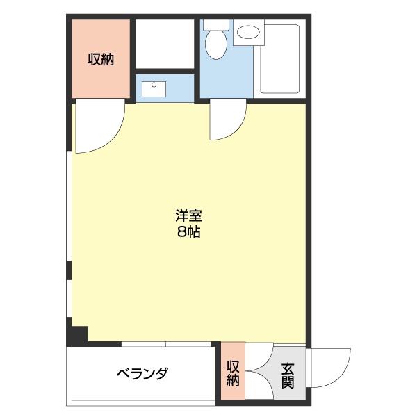 コーポホワイト東松江(ワンルーム/1階)の間取り写真