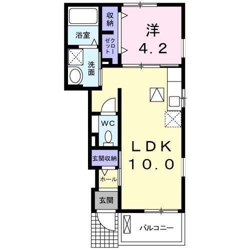 ベル・コロナ(1LDK/1階)の間取り写真