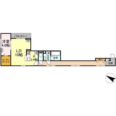 セレスティア大森東(1LDK/3階)の間取り写真
