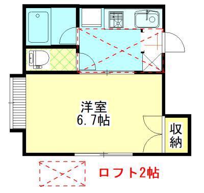 ブルージュ六番館(1K/1階)の間取り写真