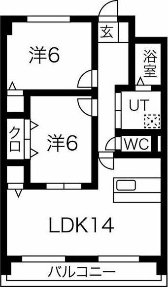 徳重セントラルビル(2LDK/1階)の間取り写真