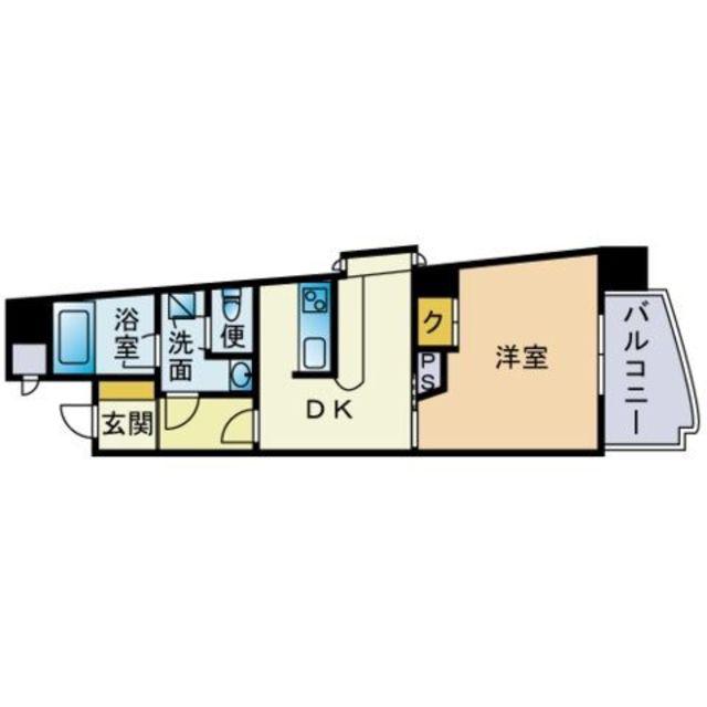 フレックス大濠公園(1DK/4階)の間取り写真