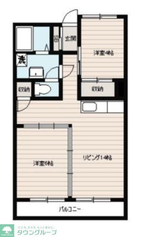 日暮ビル(2LDK/2階)の間取り写真