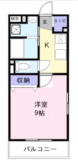 LA FENICE (1K/3階)の間取り写真