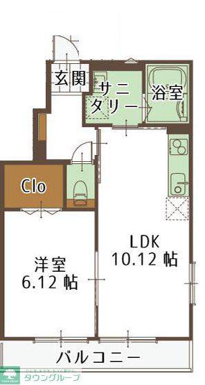 ルーツ22番館(1LDK/1階)の間取り写真