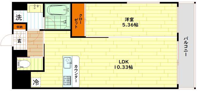 プレジオ城東(1LDK/7階)の間取り写真