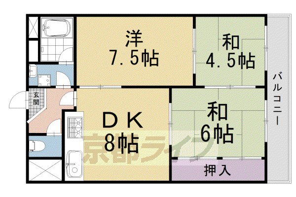 GENSAKIZOVILLA烏丸四条(3LDK/5階)の間取り写真