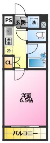 ルーブル武蔵小杉弐番館(1K/3階)の間取り写真