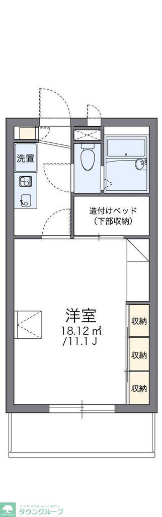 レオパレス蘇我加藤(1K/1階)の間取り写真