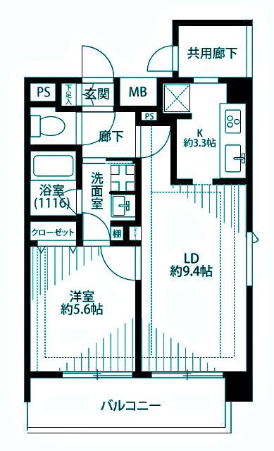 プレール・ドゥーク南品川(1LDK/5階)の間取り写真