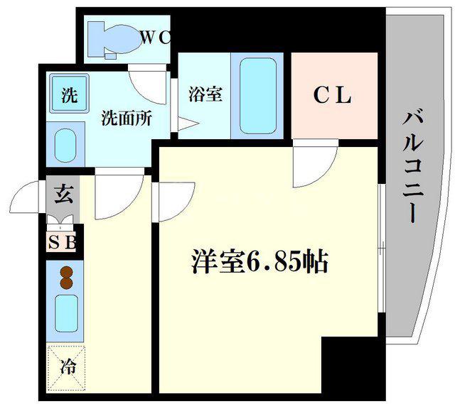 ラグゼ難波ウエスト(1K/1階)の間取り写真