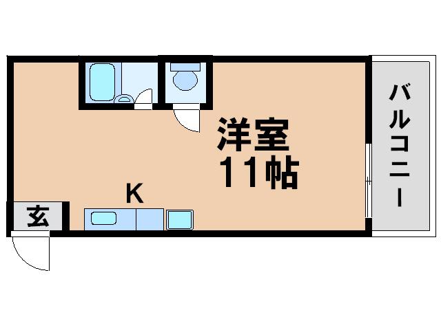 フラッグス肥後橋(ワンルーム/3階)の間取り写真