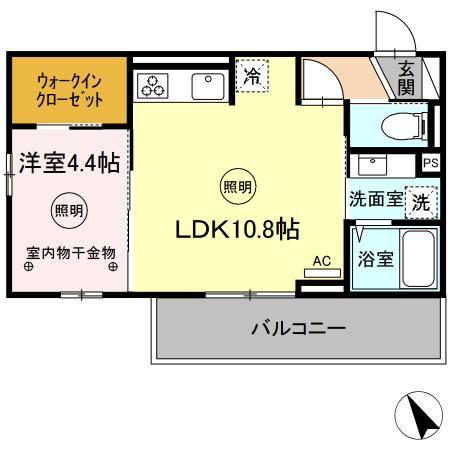 D-ROOMM.K(1LDK/2階)の間取り写真