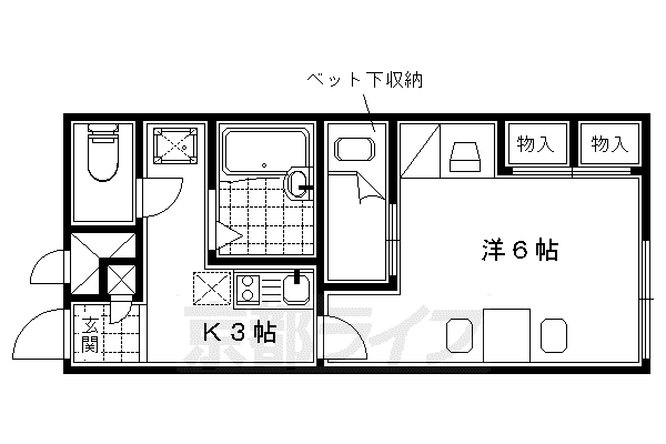 レオパレス プラヌス木津(1K/2階)の間取り写真
