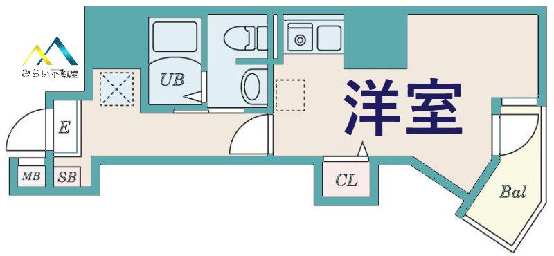コートタワー新横浜(ワンルーム/6階)の間取り写真