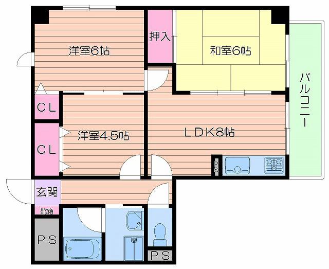 クラールプラッツ(3LDK/5階)の間取り写真