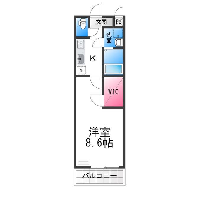 フジパレス堺鳳中III番館(1K/3階)の間取り写真