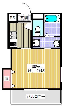 シャトートレイユ(1K/8階)の間取り写真
