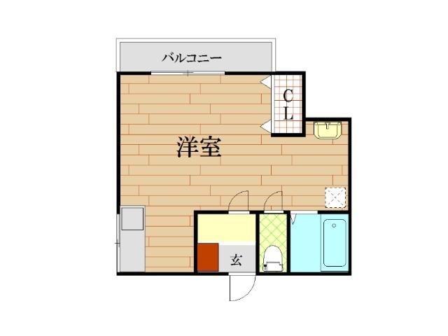 ドムドーラ(ワンルーム/2階)の間取り写真