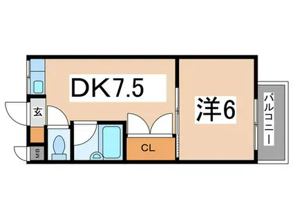 リバティー石切(1DK/3階)の間取り写真