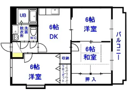 スマイル 1(3DK/1階)の間取り写真