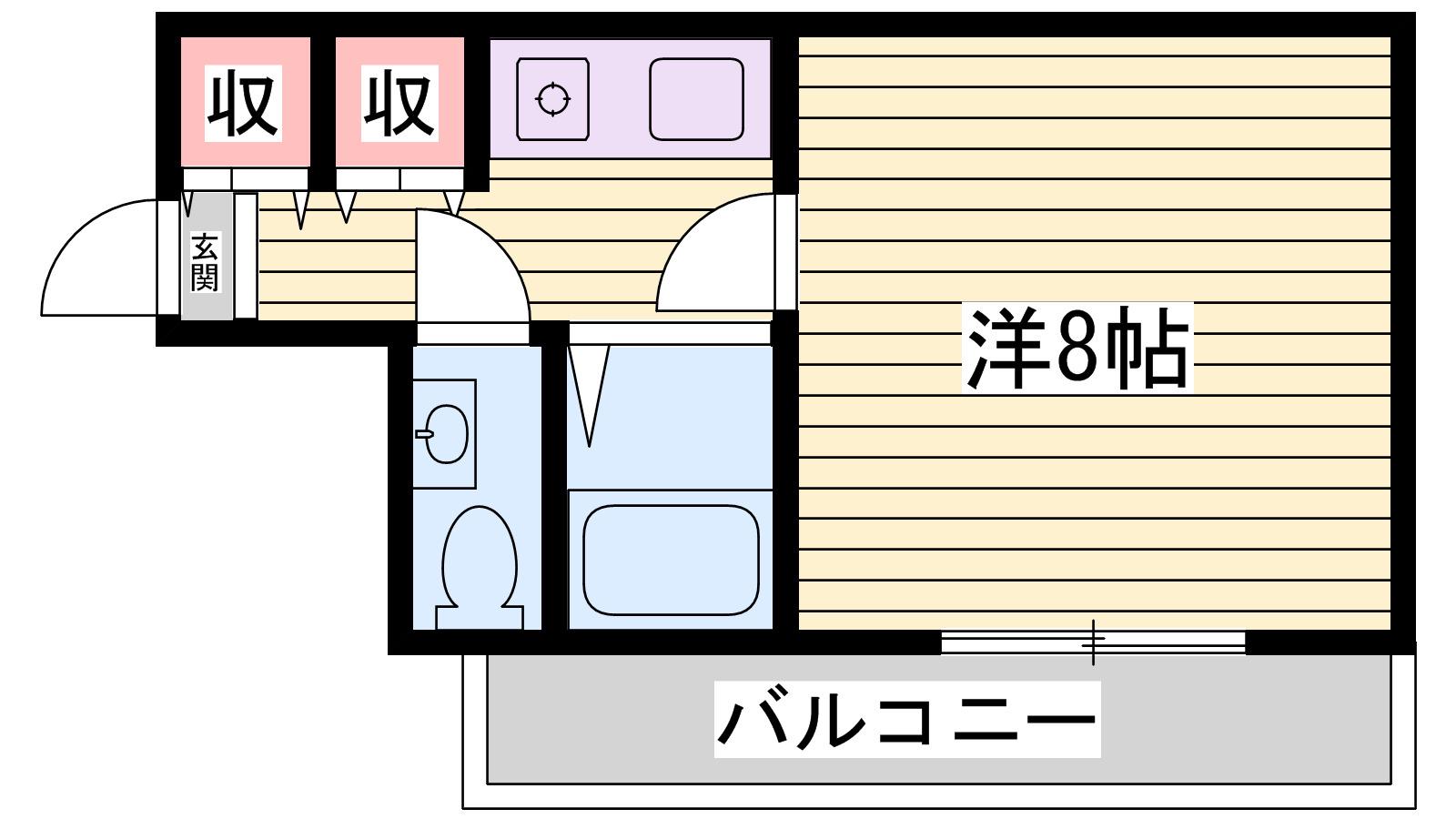 フレシール土山(1K/2階)の間取り写真
