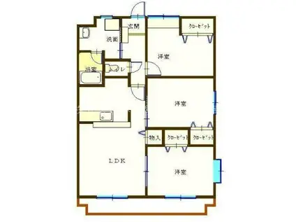 エヴァーグリーン(3LDK/2階)の間取り写真